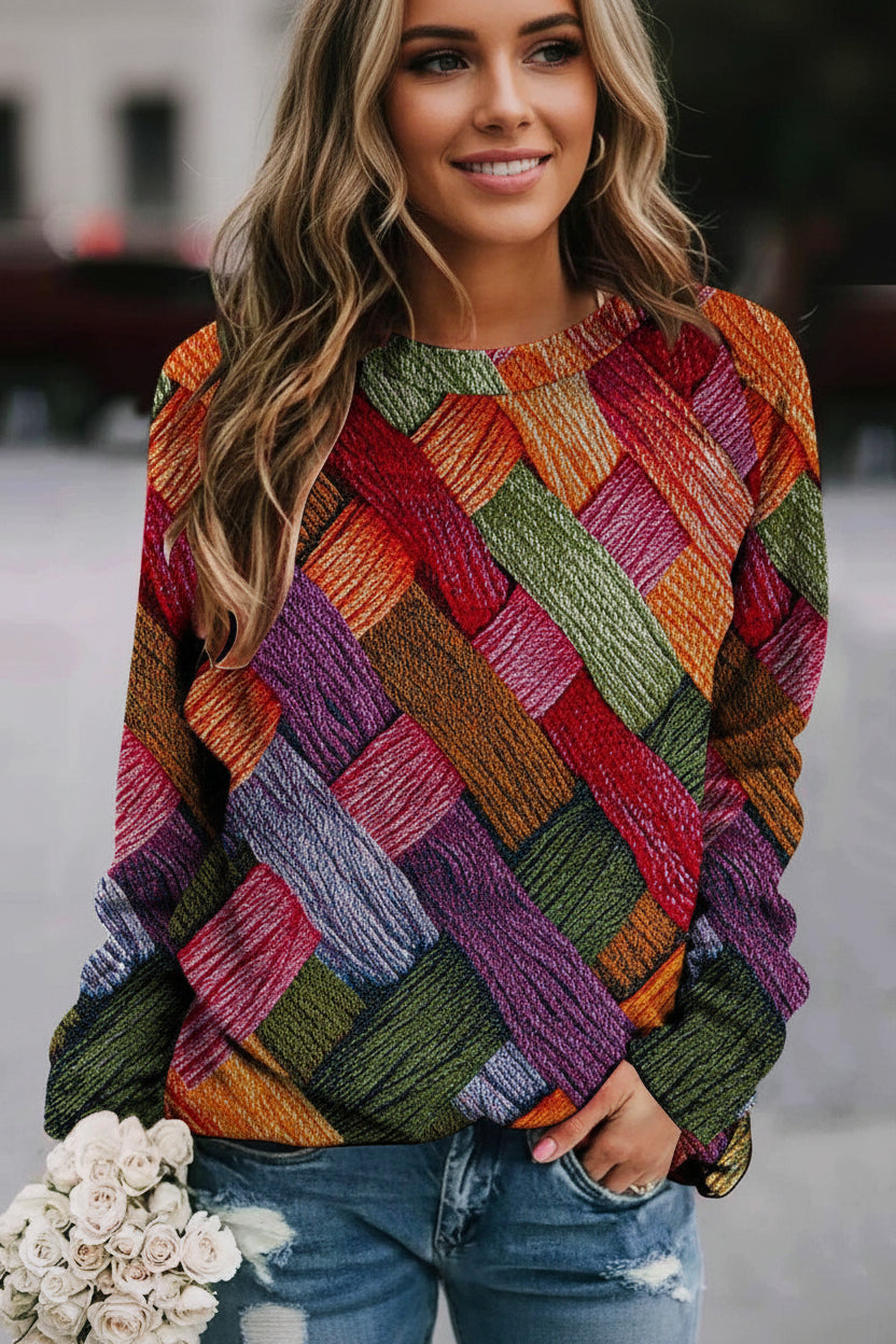 women-woven-colour-block-raglan-sweater-multicolour