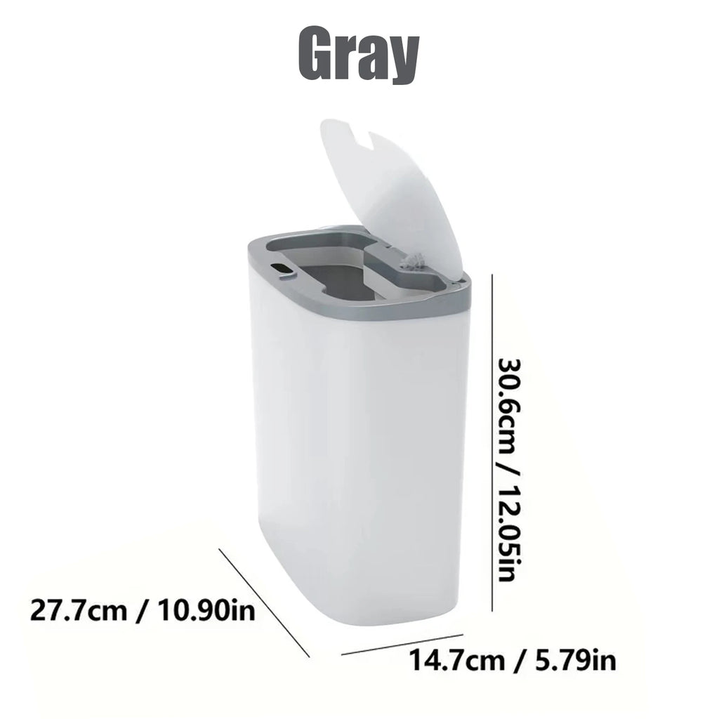 13L Motion Sensor Trash Can with Lid — Waterproof Narrow Bin for Bathroom, Kitchen & Office