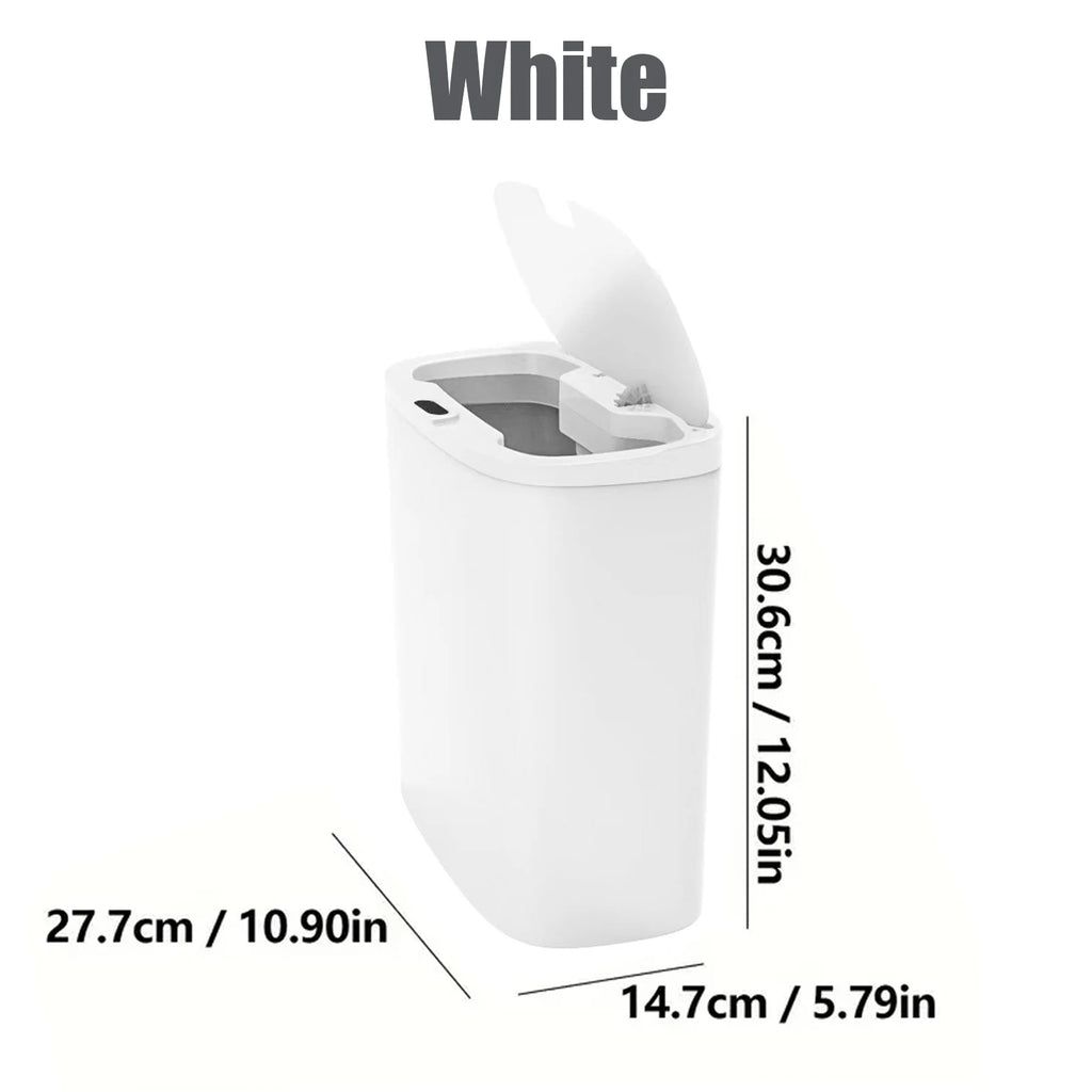 13L Motion Sensor Trash Can with Lid — Waterproof Narrow Bin for Bathroom, Kitchen & Office