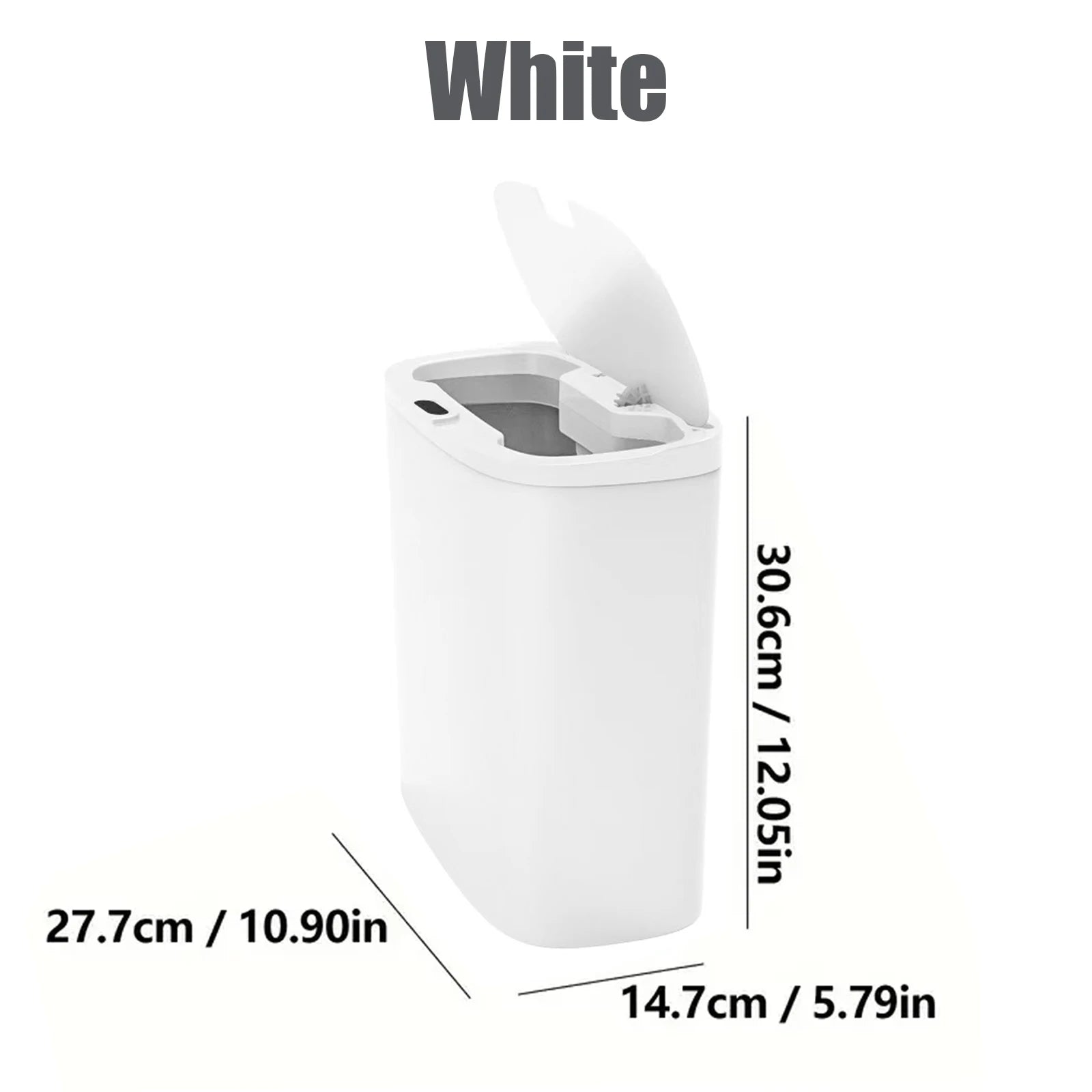13L Motion Sensor Trash Can with Lid — Waterproof Narrow Bin for Bathroom, Kitchen & Office