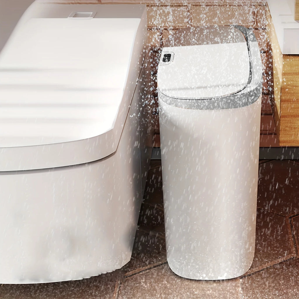 13L Motion Sensor Trash Can with Lid — Waterproof Narrow Bin for Bathroom, Kitchen & Office