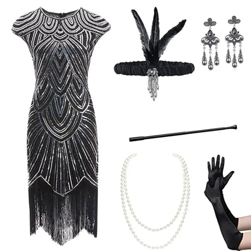 Foreign trade European and American 1920 retro women's sequined dress Gatsby ball tassel dress stage performance clothing suit Nexsora Home Foreign trade European and American 1920 retro women's sequined dress Gatsby ball tassel dress stage performance clothing suit Foreign trade European and American 1920 retro women's sequined dress Gatsby ball tassel dress stage performance clothing suit  Nexsora Home