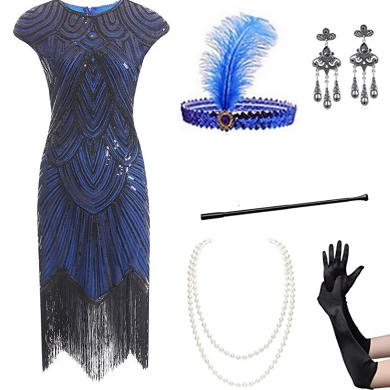 Foreign trade European and American 1920 retro women's sequined dress Gatsby ball tassel dress stage performance clothing suit Nexsora Home Foreign trade European and American 1920 retro women's sequined dress Gatsby ball tassel dress stage performance clothing suit Foreign trade European and American 1920 retro women's sequined dress Gatsby ball tassel dress stage performance clothing suit  Nexsora Home