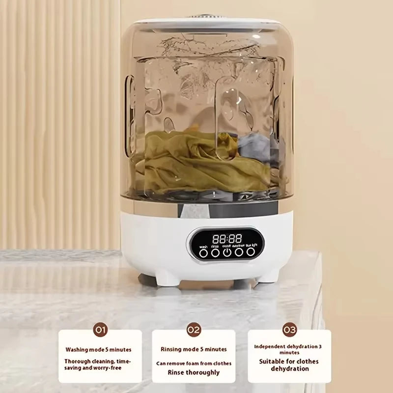 USB Rechargeable Mini Washing Machine – Compact Washer & Dehydrator for Small Loads