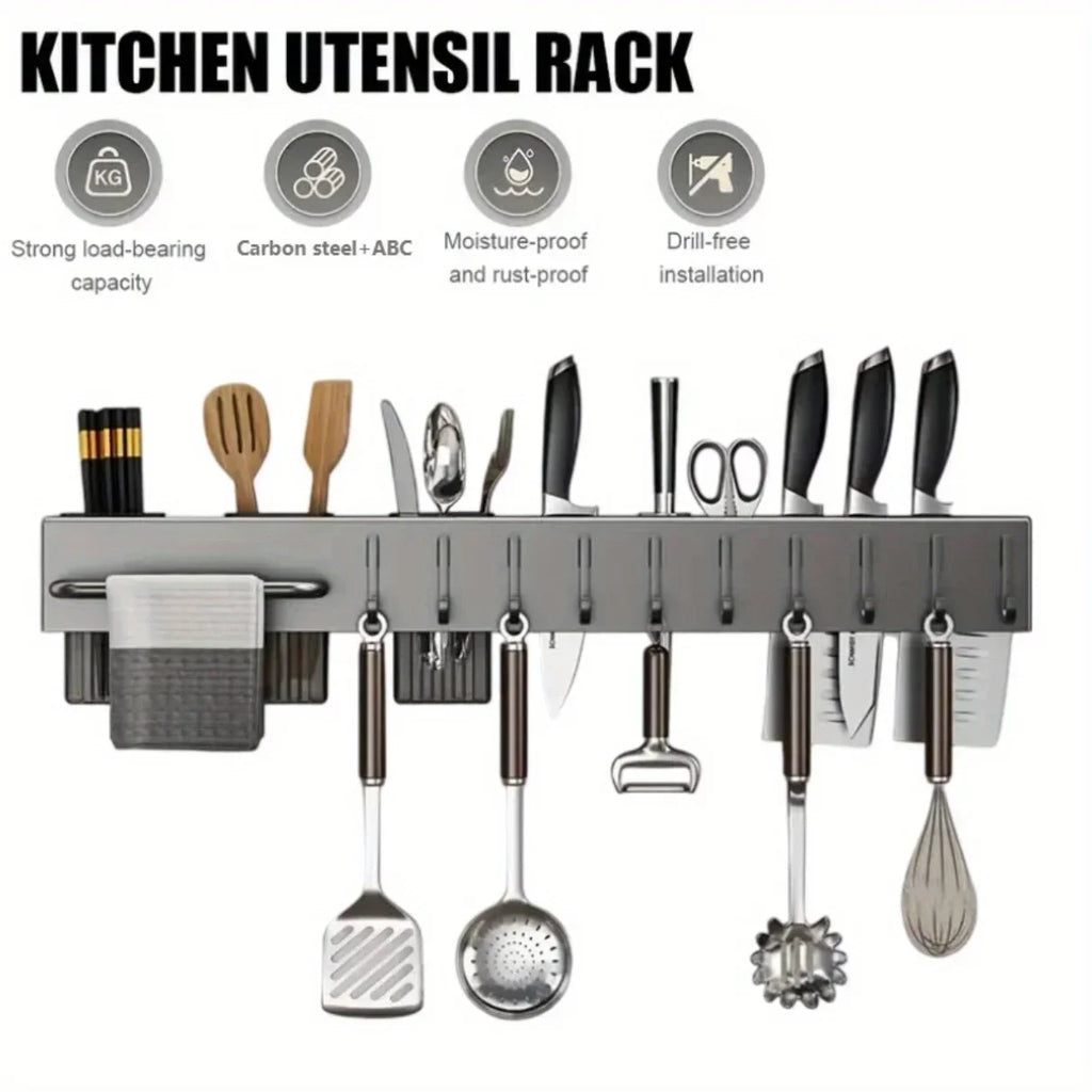 Hole-Free Wall Mounted Knife & Cutlery Organizer