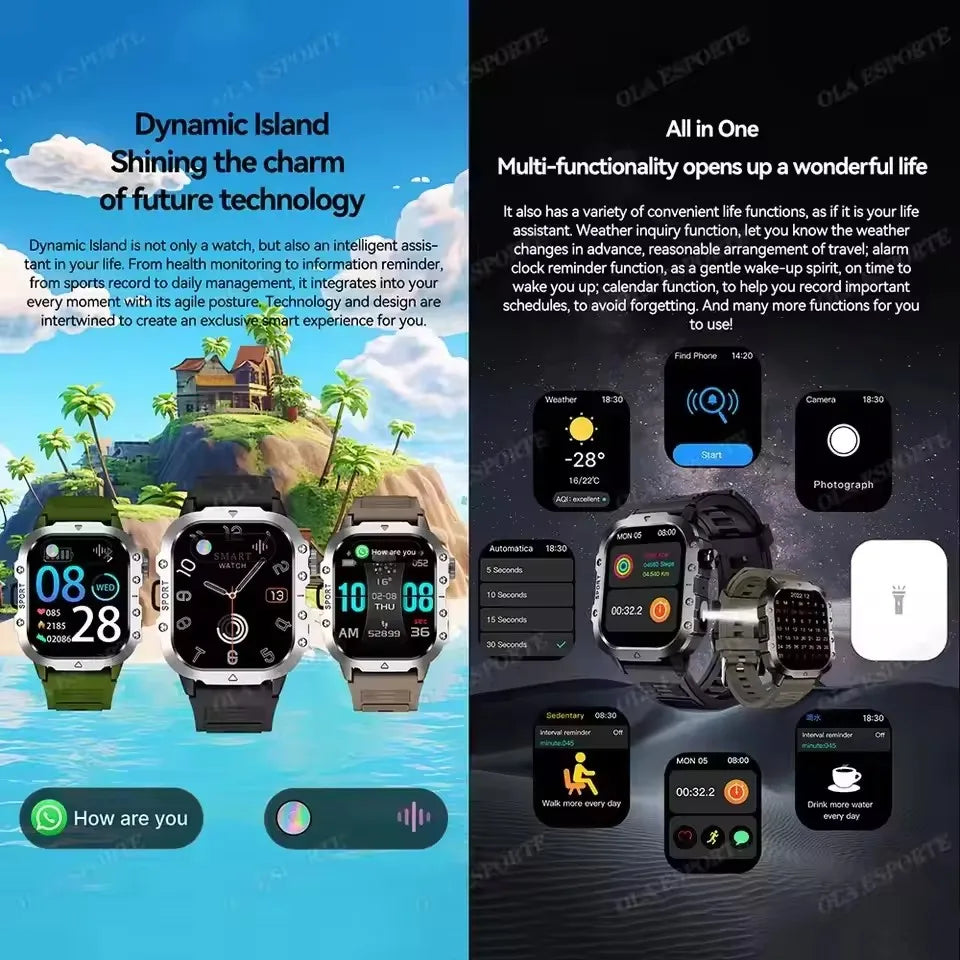 Military GPS Smart Watch Men