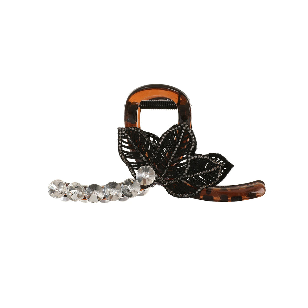 Rhinestone Flower Hair Claw Clips
