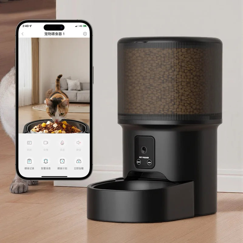 WiFi Smart Pet Feeder & Water Fountain Set with Camera