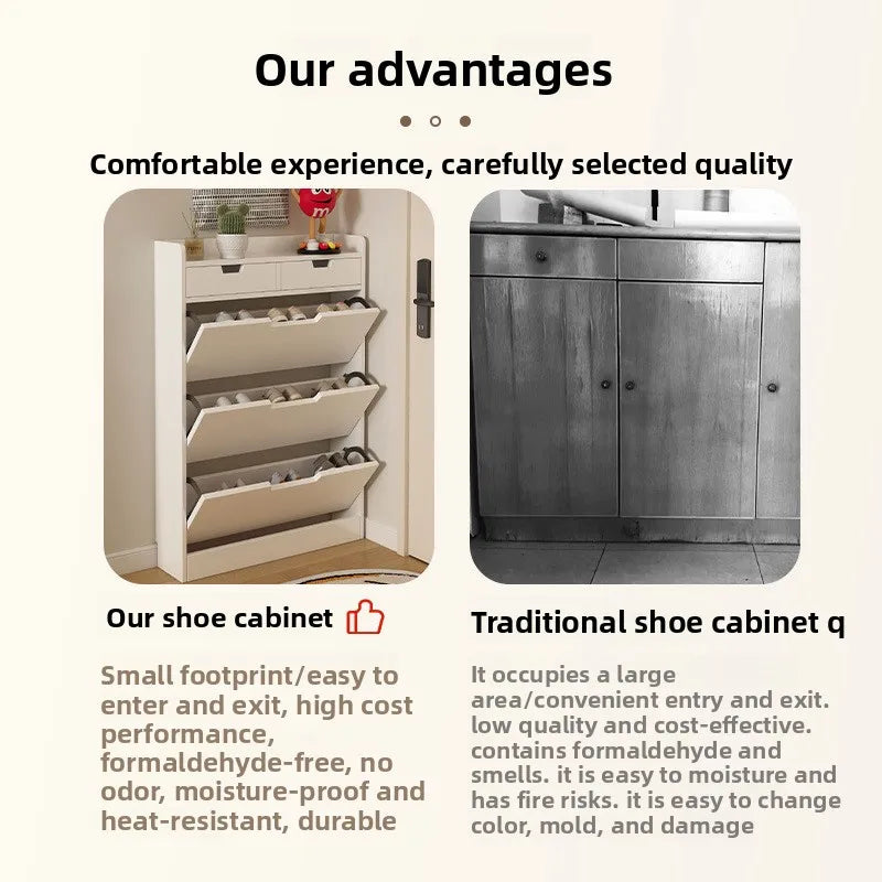 Tipping Bucket Shoe Cabinet – Large Capacity Entrance Storage
