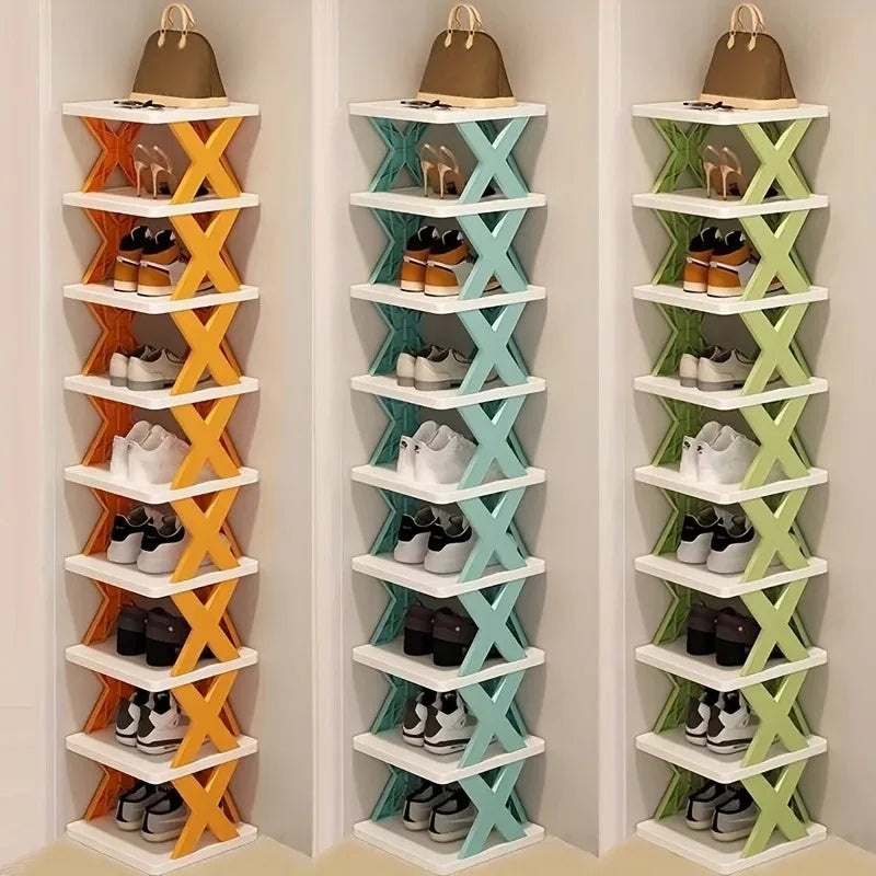 9-Tier Vertical Shoe Rack – Tall & Narrow Space Saver