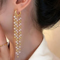 Pearl Tassel Drop Earrings
