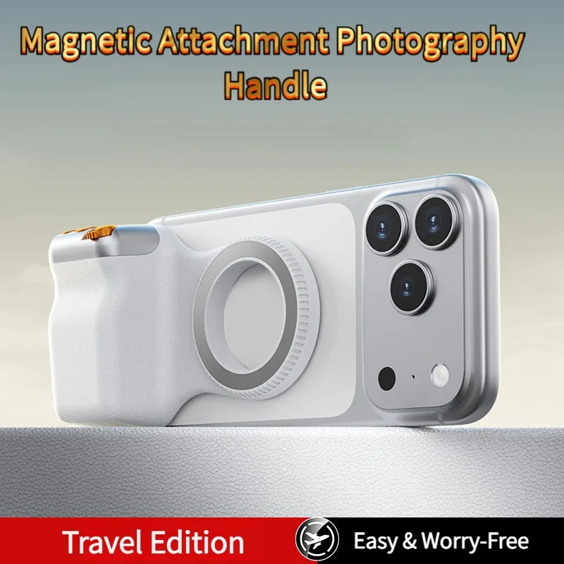 Magnetic Phone Stabilizer Handle — Bluetooth Remote, Anti-Shake Grip for Live Streaming & Vlog