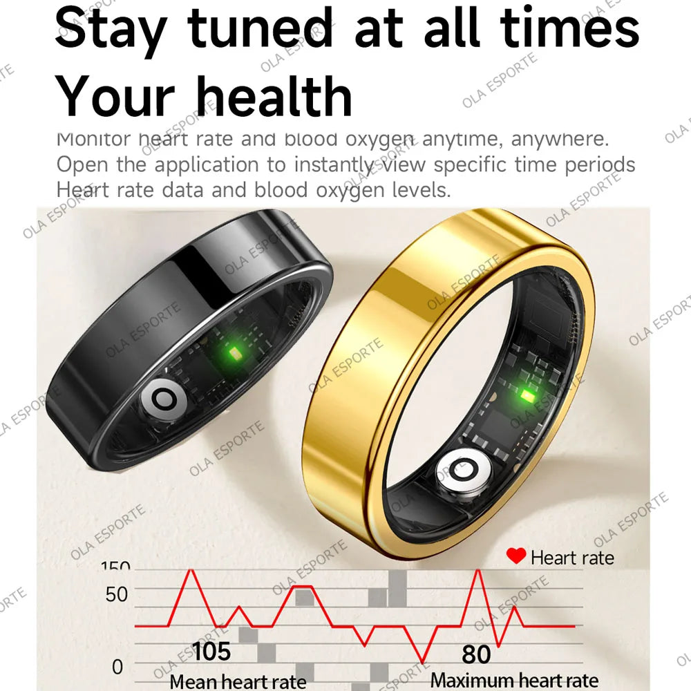 Smart Health Ring 2026 | Heart Rate, Sleep & Motion Tracking | IP68 Waterproof