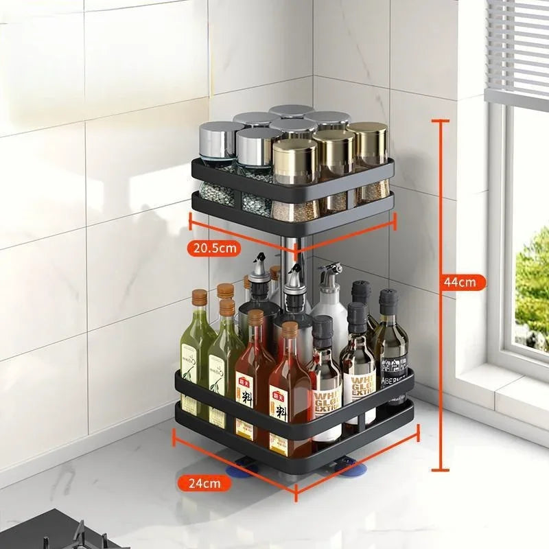 360° Rotating Spice Rack – 1, 2 or 3 Tier, Round or Square