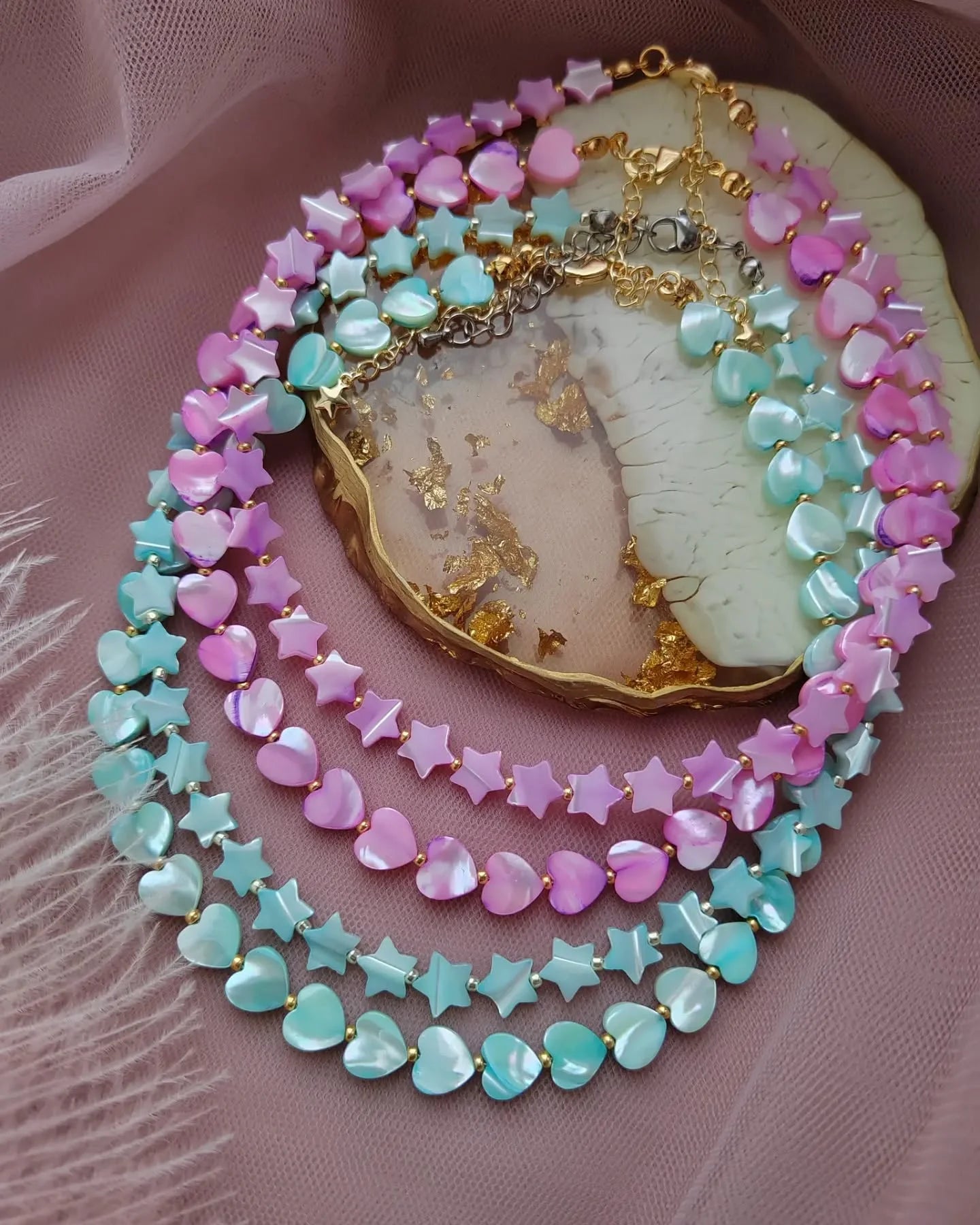 Shell Heart Pearl Beaded Necklace