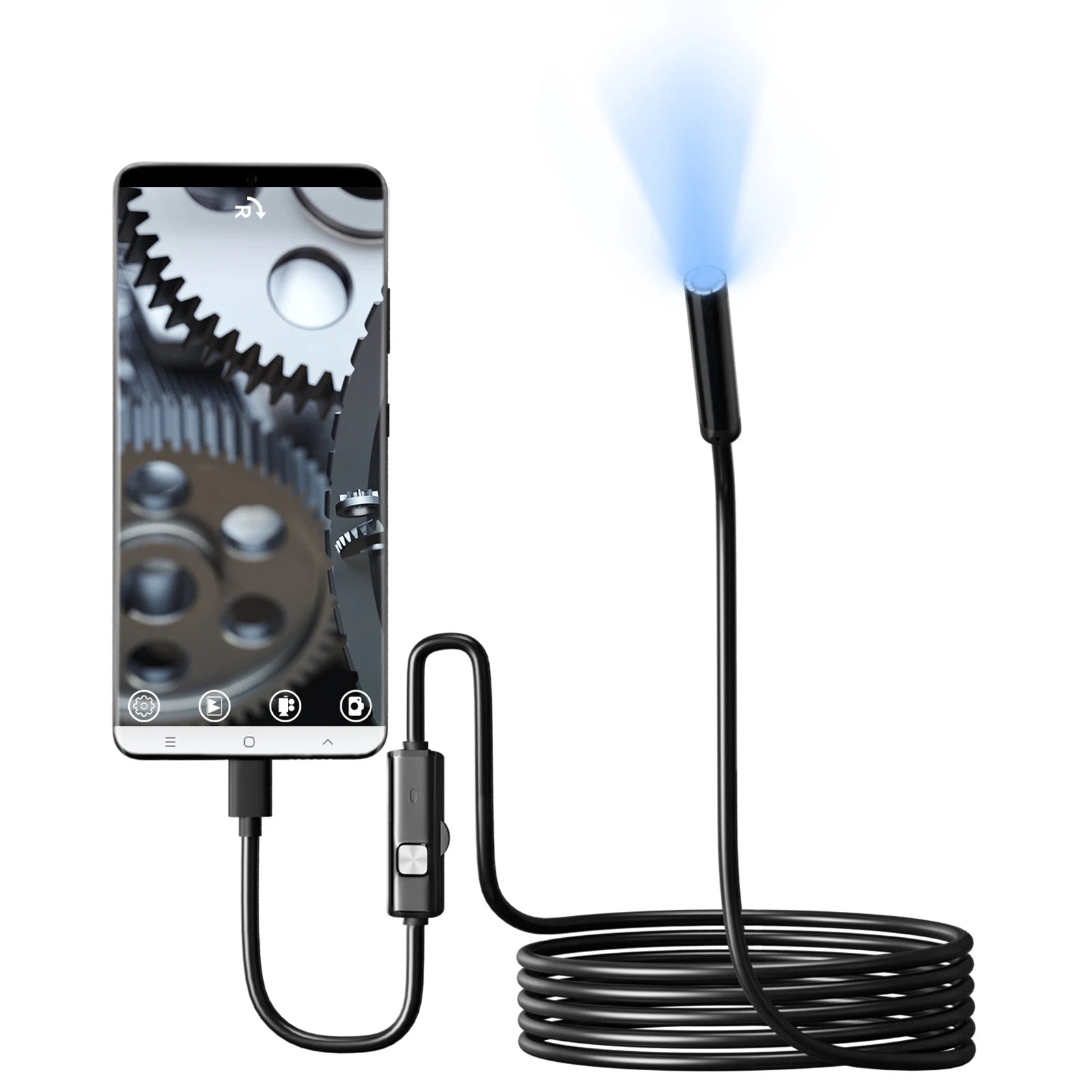 Type-C Endoscope Camera 5.5/7mm | 6 LED Lights | Waterproof | For Android & PC