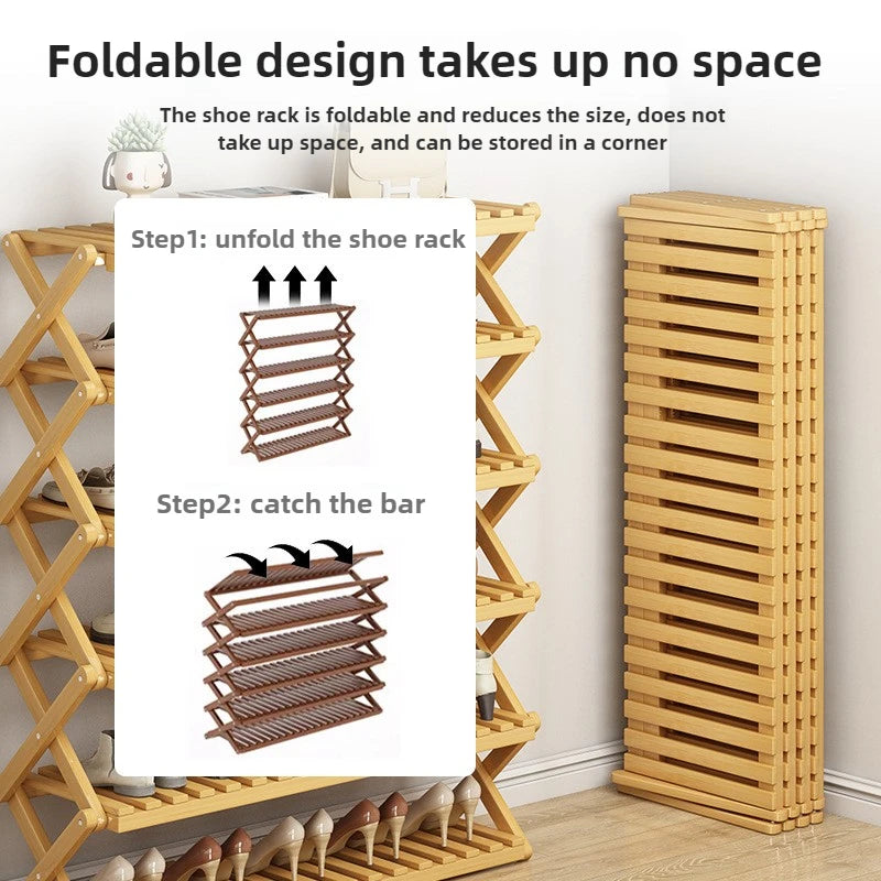 Portable Folding Shoe Rack – Multi-Tier Organizer