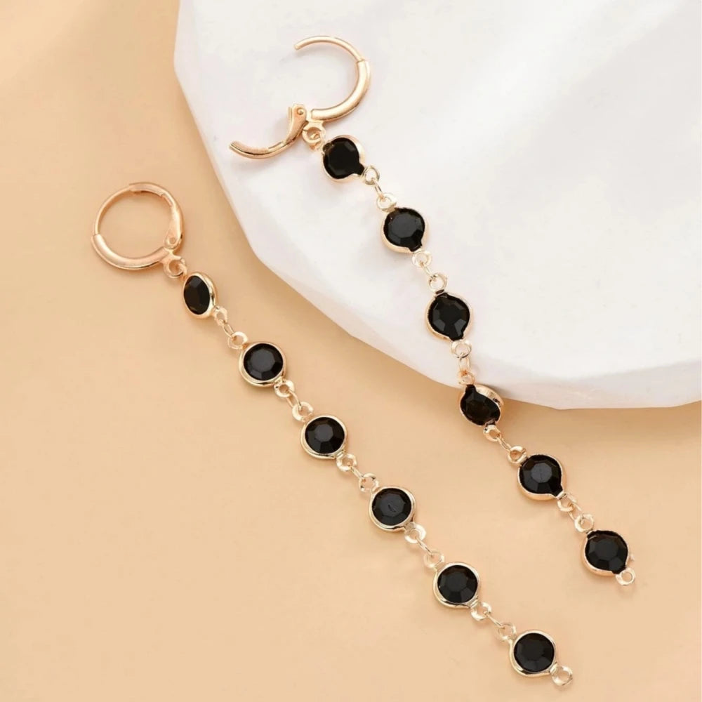 Colorful Rhinestone Tassel Earrings