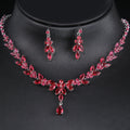 Cubic Zirconia Bridal Jewelry Set — Stud Earrings & Necklace