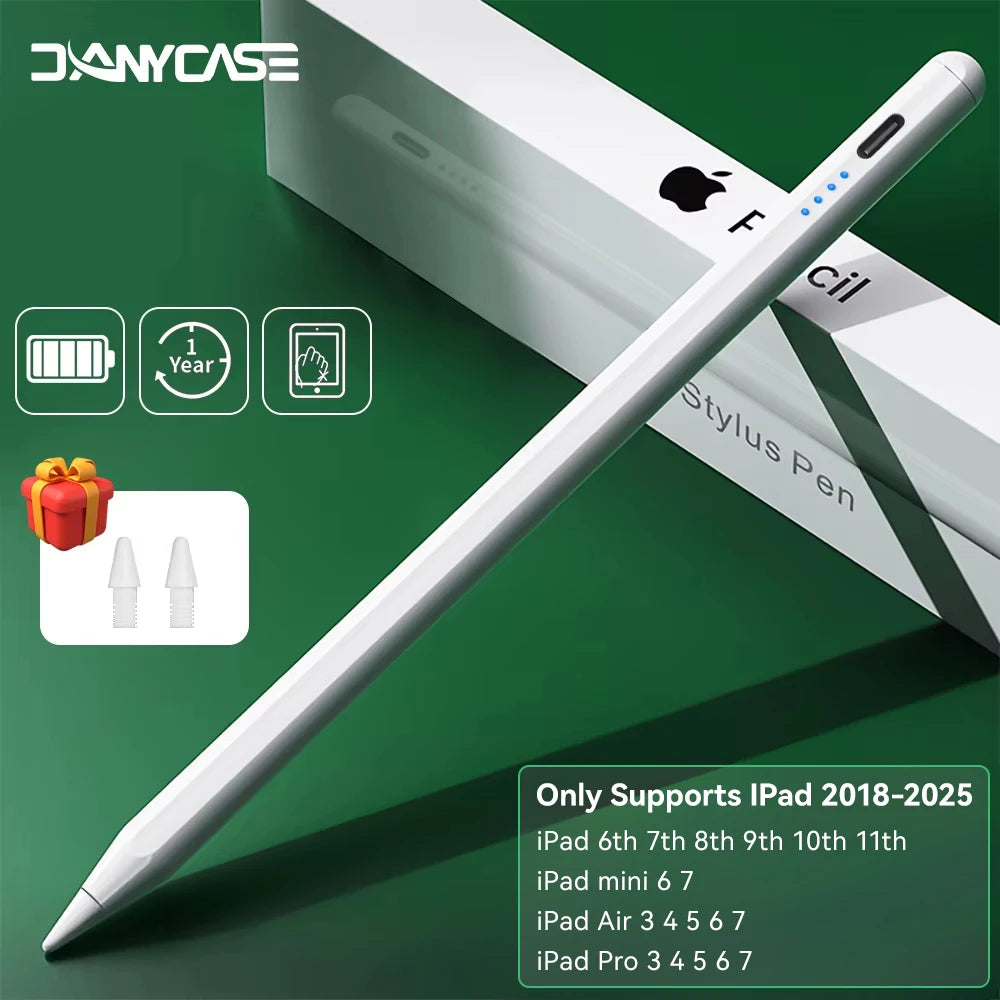 DANYCASE Active Stylus Pen | Compatible with iPad 2018–2025 | Palm Rejection | Type-C Charging