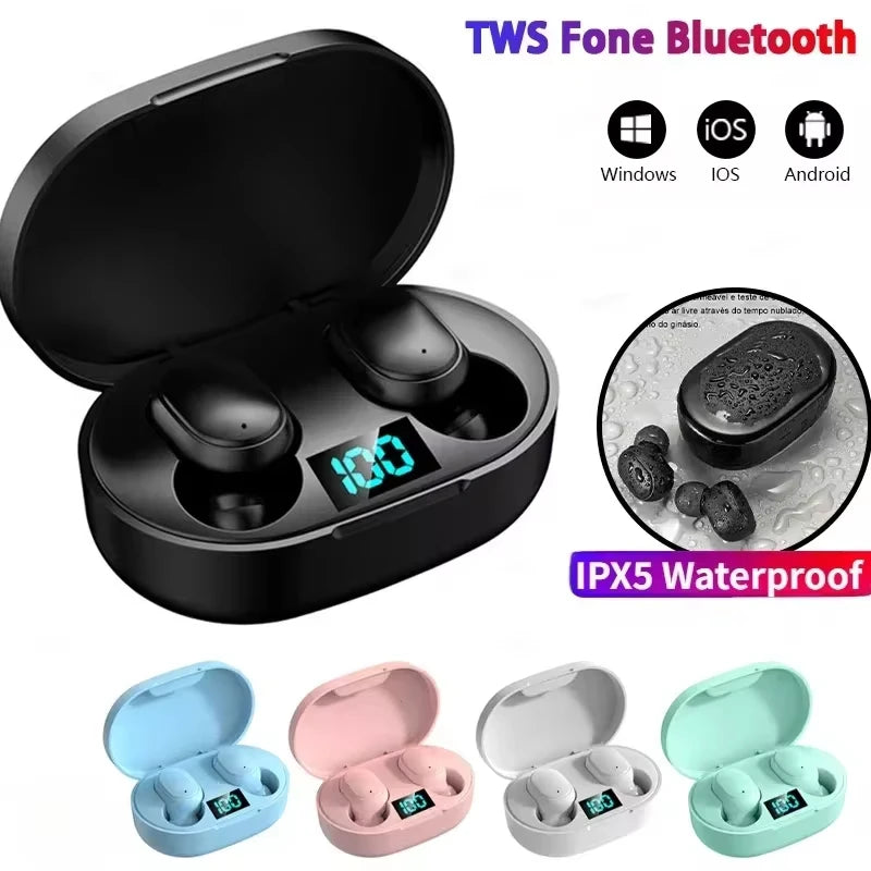 E6S TWS Bluetooth Earbuds – ANC, Wireless, Waterproof, with Mic, 24Hr Battery