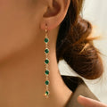 Colorful Rhinestone Tassel Earrings