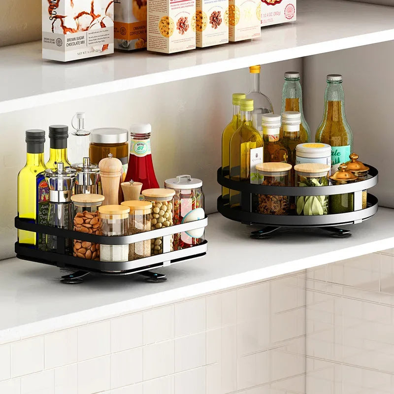 360° Rotating Spice Rack – 1, 2 or 3 Tier, Round or Square
