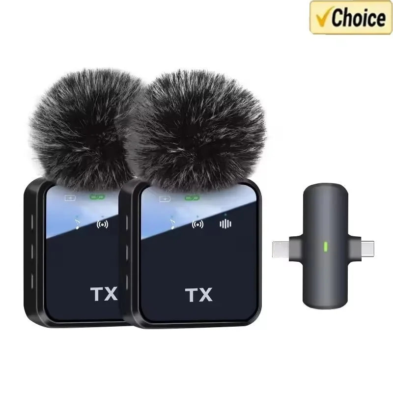 3-in-1 Wireless Lavalier Microphone — 328ft Range, iPhone & Android Compatible
