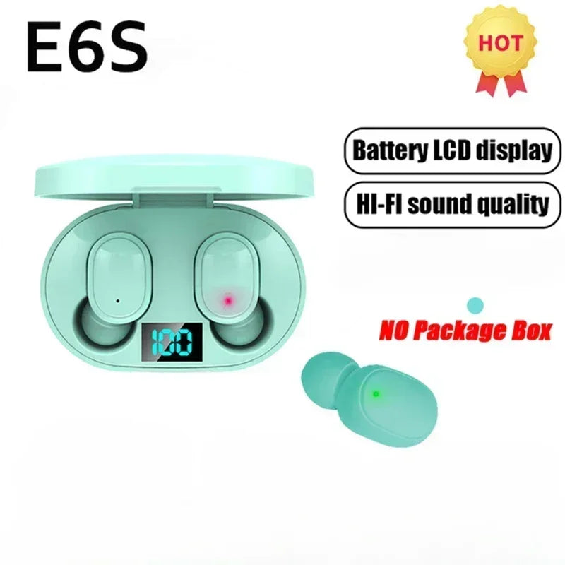 E6S TWS Bluetooth Earbuds – ANC, Wireless, Waterproof, with Mic, 24Hr Battery