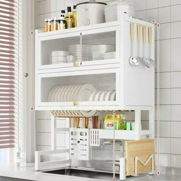 Over-the-Sink Dish Rack with Utensil Holder