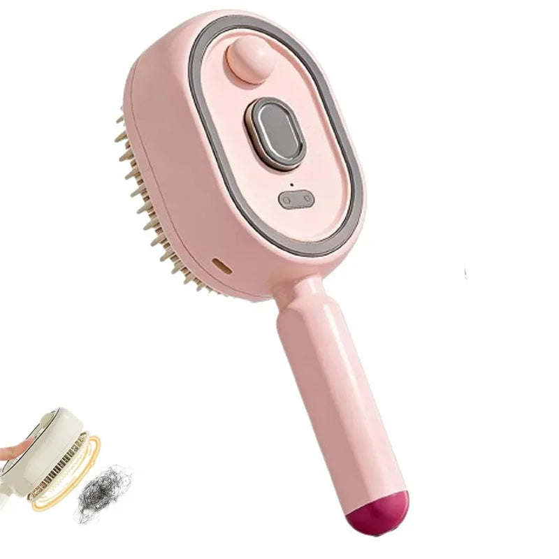 3-in-1 Electric Spray Massage Comb — Steam, Essential Oil & Self-Cleaning Hair Brush