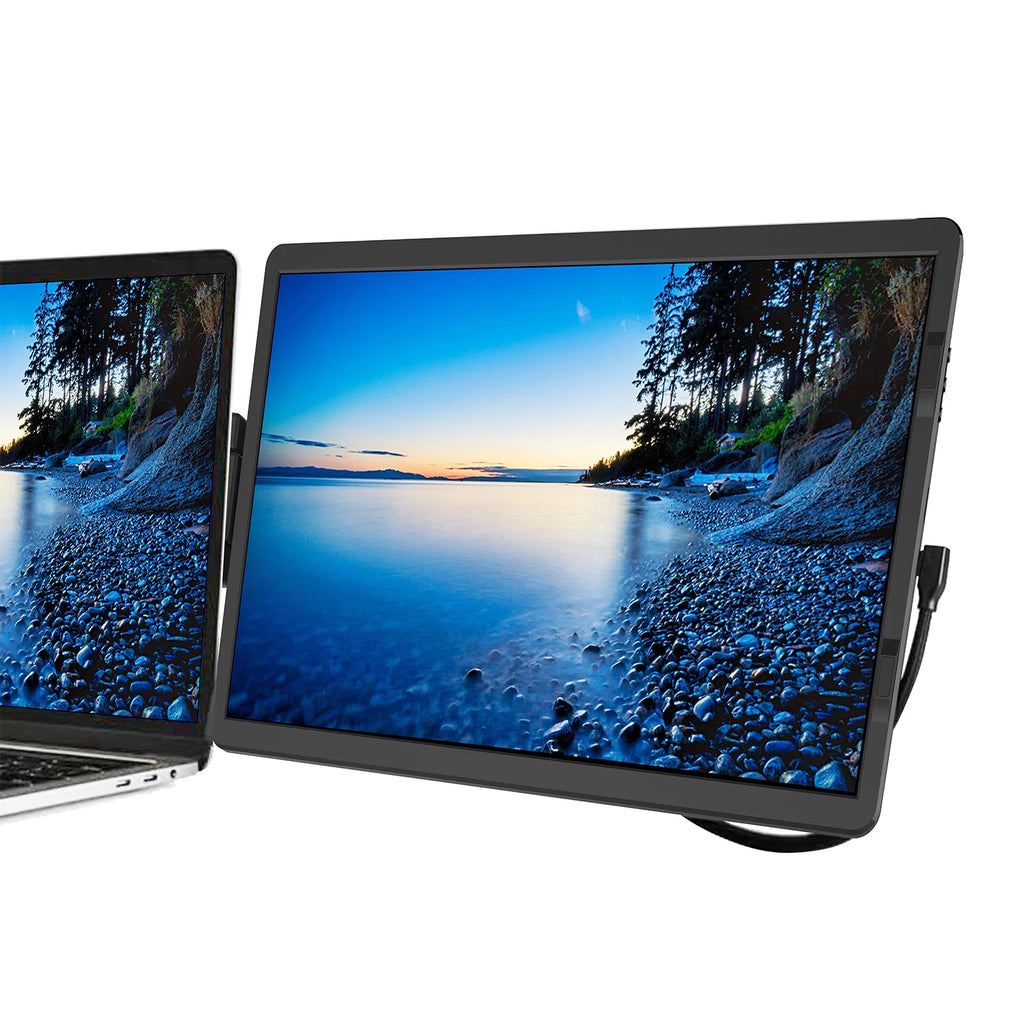 14.1 Inch Rotatable Extender Dual Screen Type-C/HDMI Compatible Foldable Gaming Monitor Panel for Meeting Teaching Demonstration