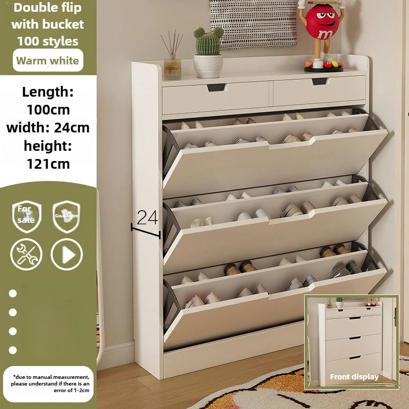 Tipping Bucket Shoe Cabinet – Large Capacity Entrance Storage