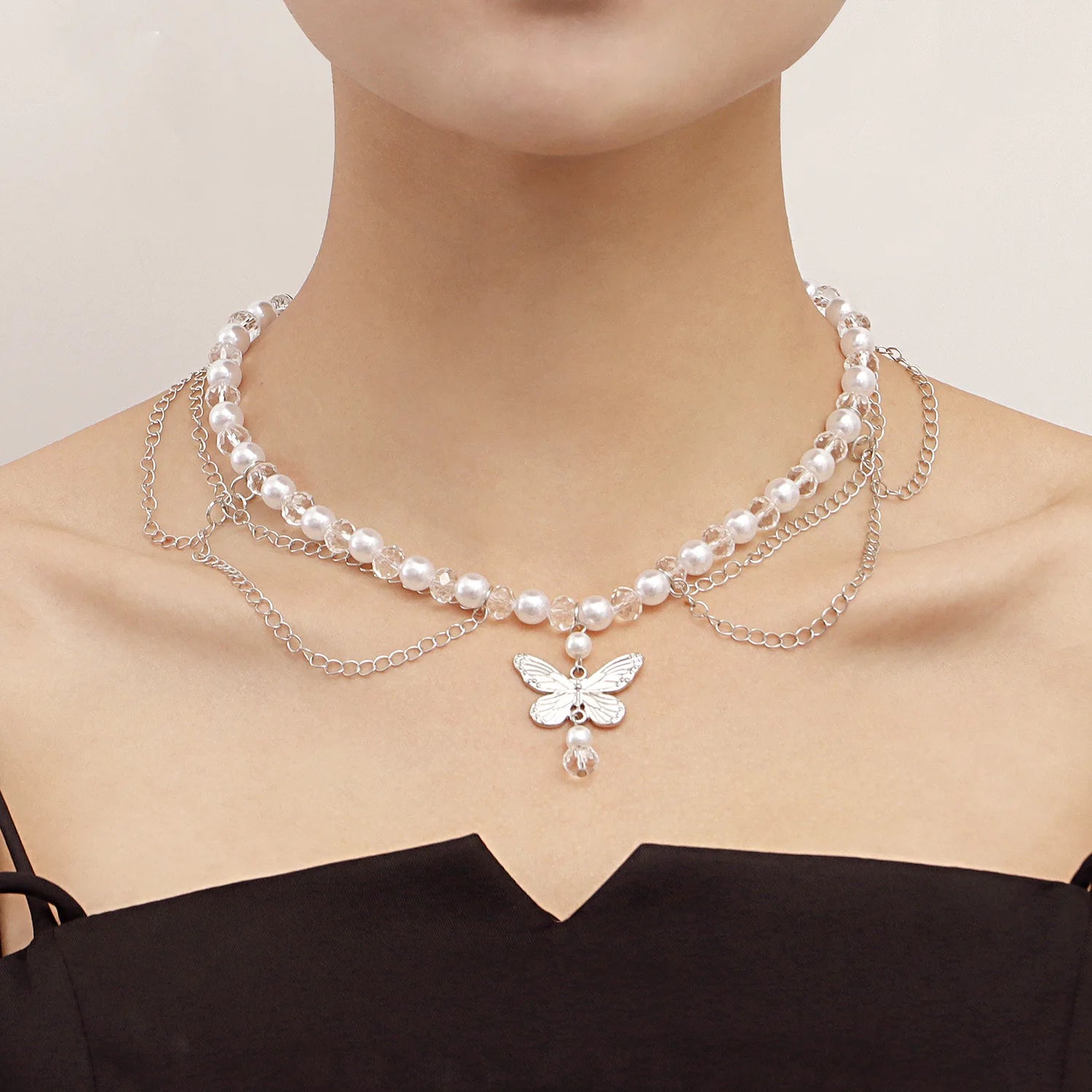 Butterfly Heart Fairycore Choker Necklace