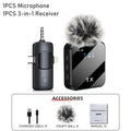 3-in-1 Wireless Lavalier Microphone — 328ft Range, iPhone & Android Compatible