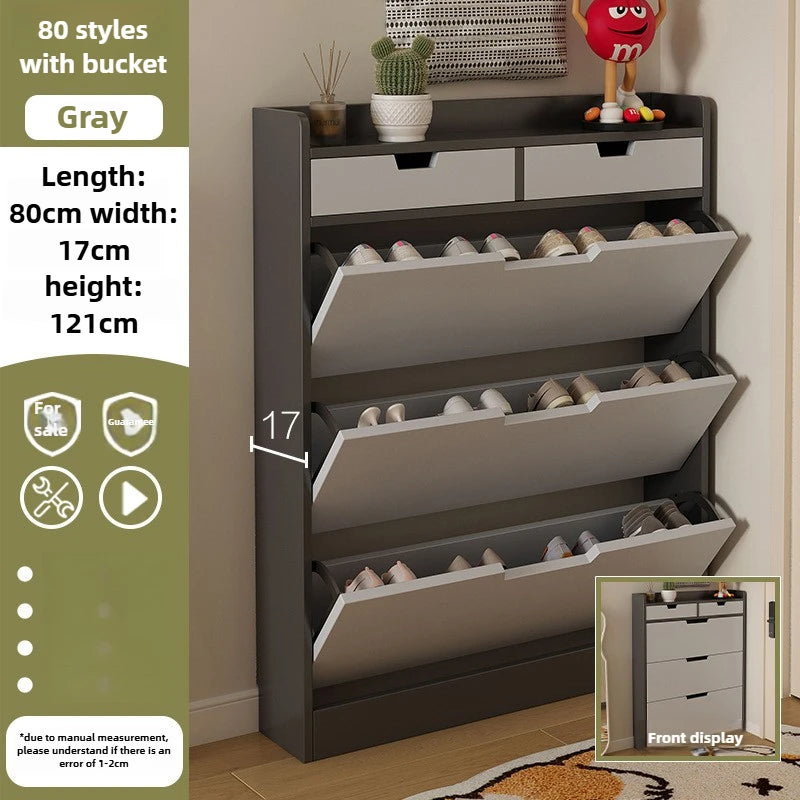 Tipping Bucket Shoe Cabinet – Large Capacity Entrance Storage