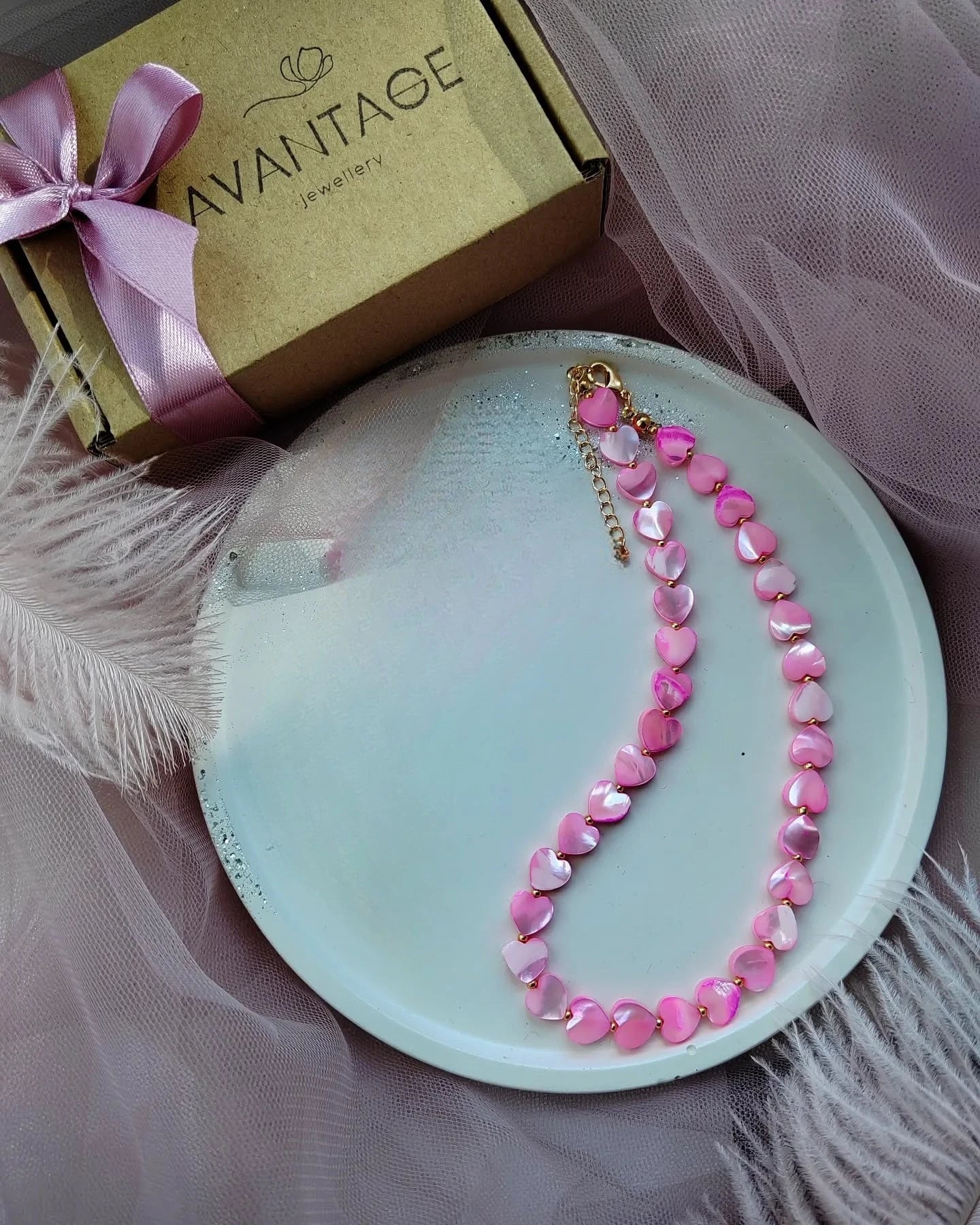 Shell Heart Pearl Beaded Necklace