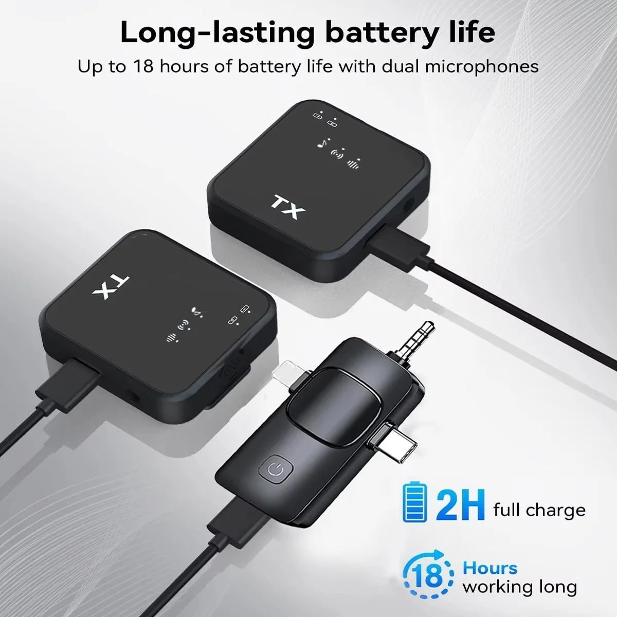 3-in-1 Wireless Lavalier Microphone — 328ft Range, iPhone & Android Compatible