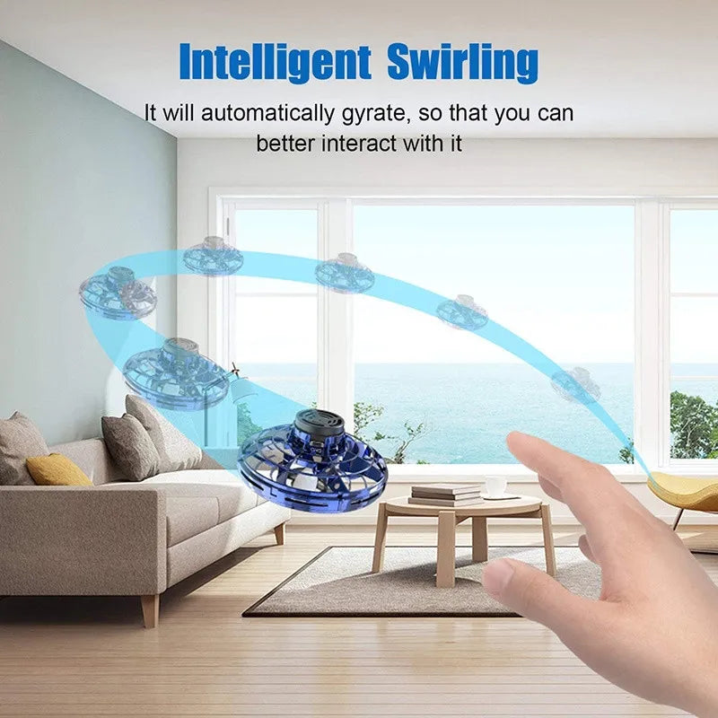 Flynova Led UFO Flying Saucer Induction Aircraft Remote Control Mini Drone Toys Anti Gravity Spinning Top Gesture Suspended Gyro
