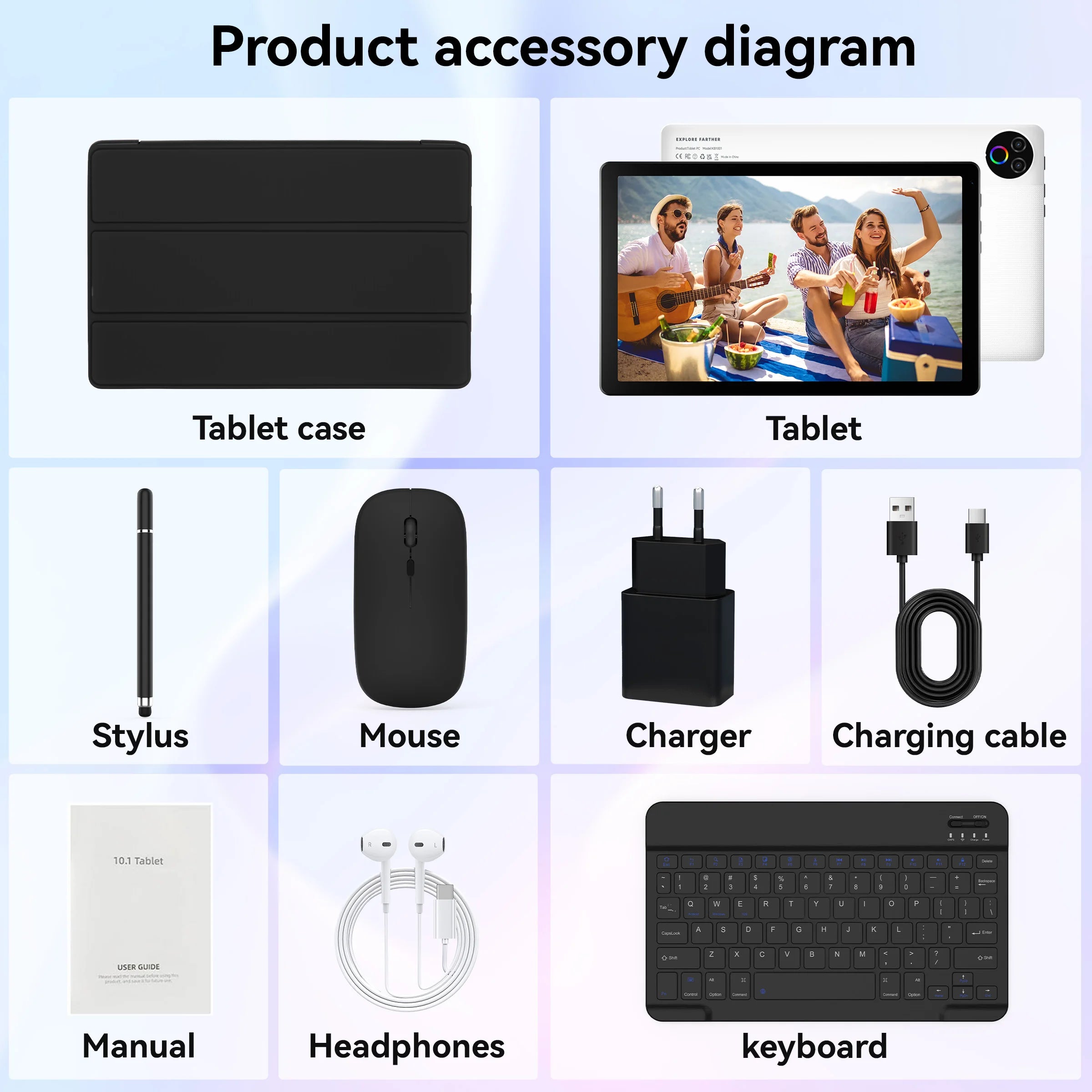 Android 15 Tablet 10.1" – 20GB RAM, 64GB, Full Accessory Bundle