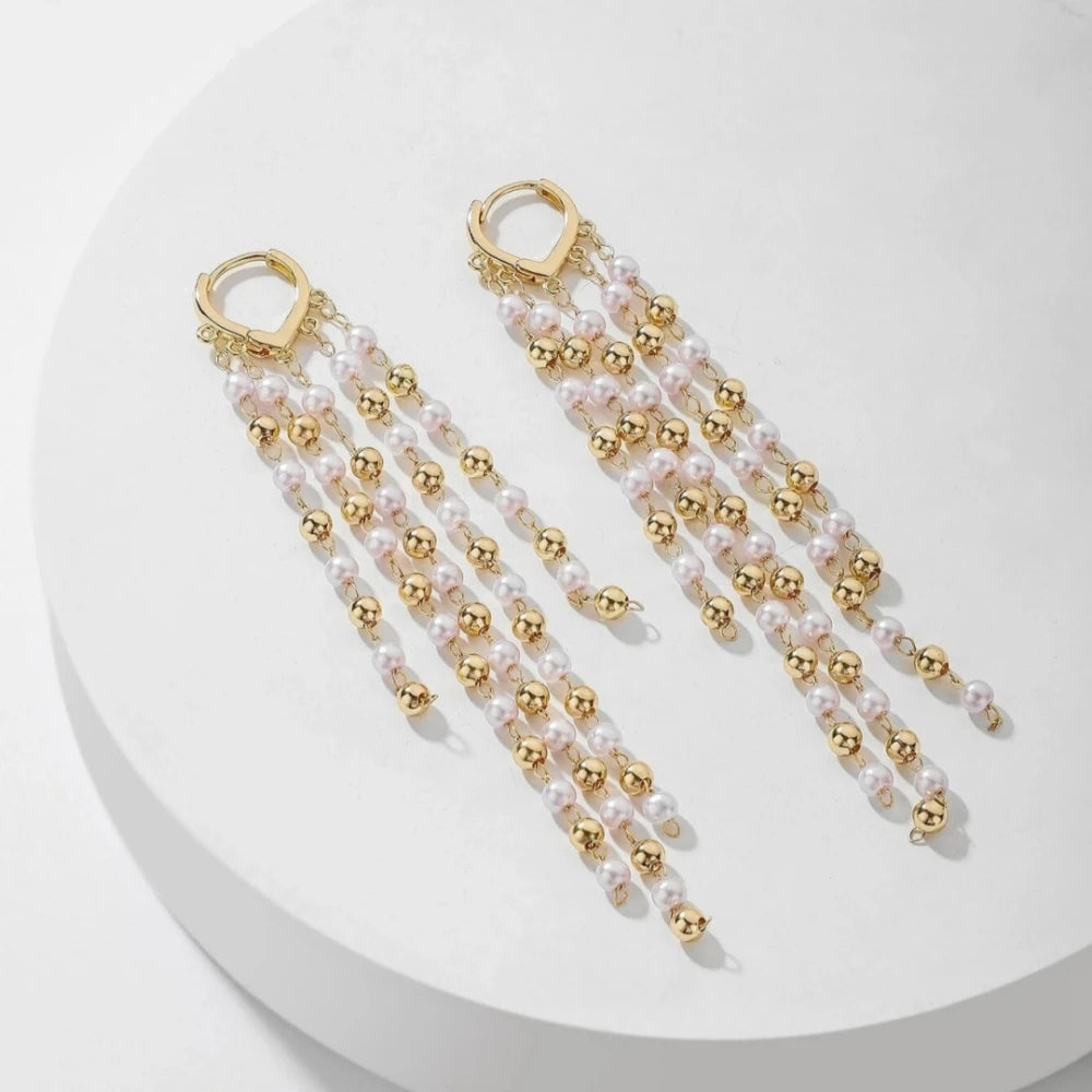 Pearl Tassel Drop Earrings