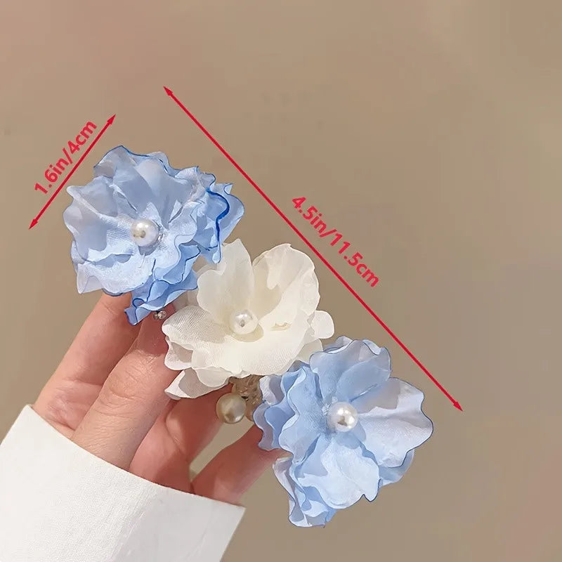 Pearl Flower Hair Tie – Bohemian Ponytail Scrunchie