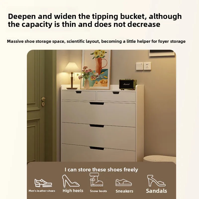 Tipping Bucket Shoe Cabinet – Large Capacity Entrance Storage