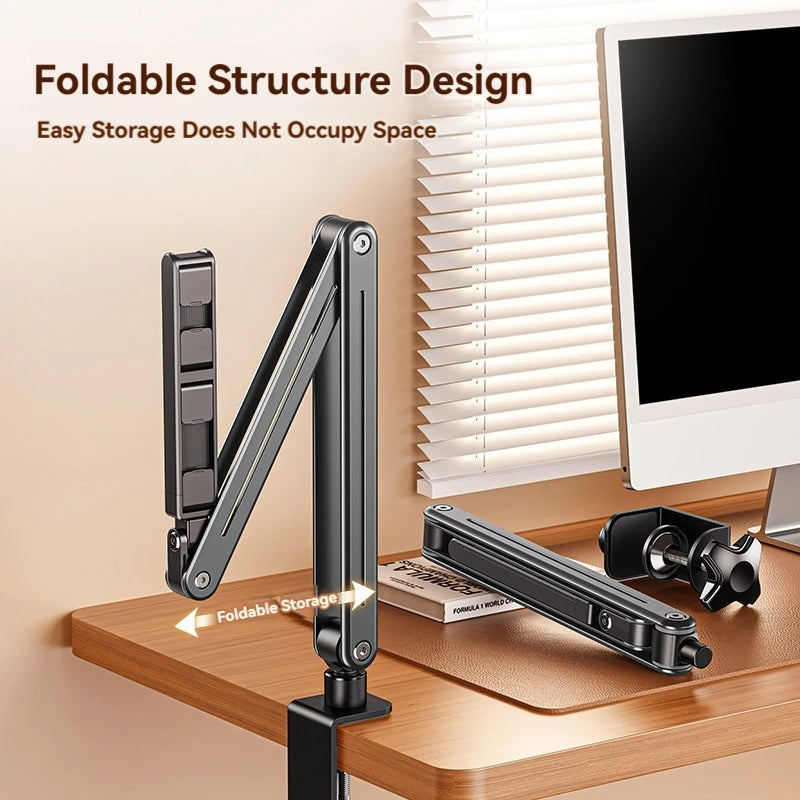 Rotatable Long Arm Phone & Tablet Stand | Flexible Holder for Bed & Desk