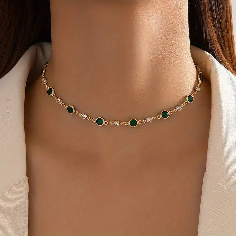 Green Zircon Star Necklace