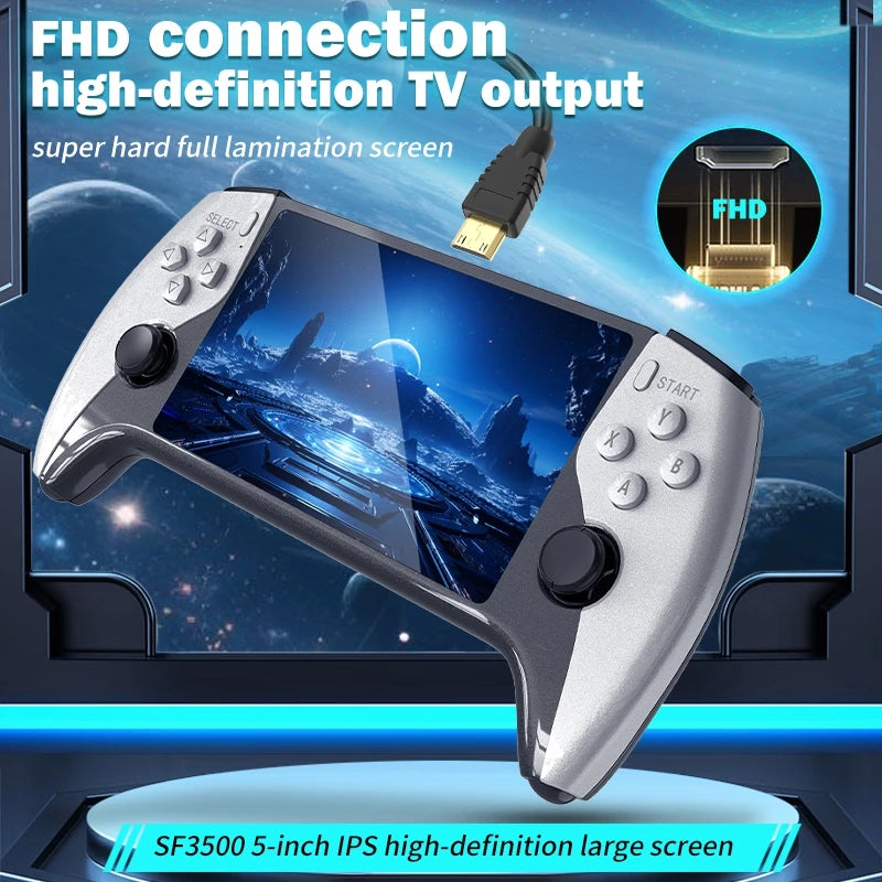 SF3500 Retro Handheld Game Console — 5" IPS HD, Dual Core, 256GB
