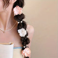 Pearl Flower Hair Tie – Bohemian Ponytail Scrunchie