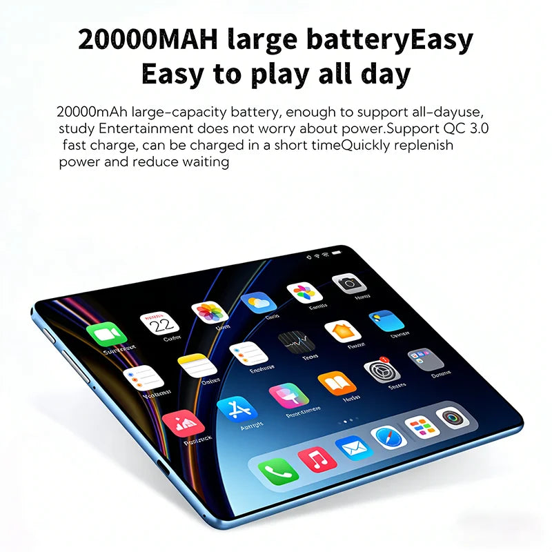 12" Android 16 Tablet – Snapdragon 8 Gen3, 24GB+2TB, 20000mAh, 5G Dual SIM, GPS, WiFi