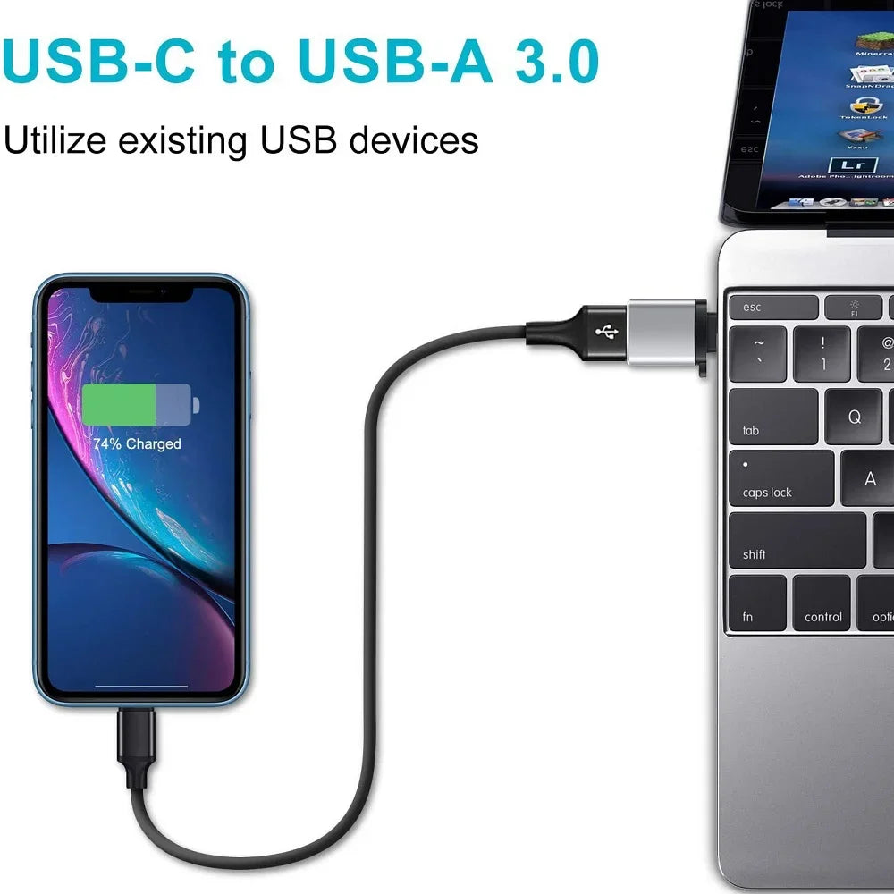 USB-A to USB-C OTG Adapter (2-Pack) for MacBook, Samsung & iPhone
