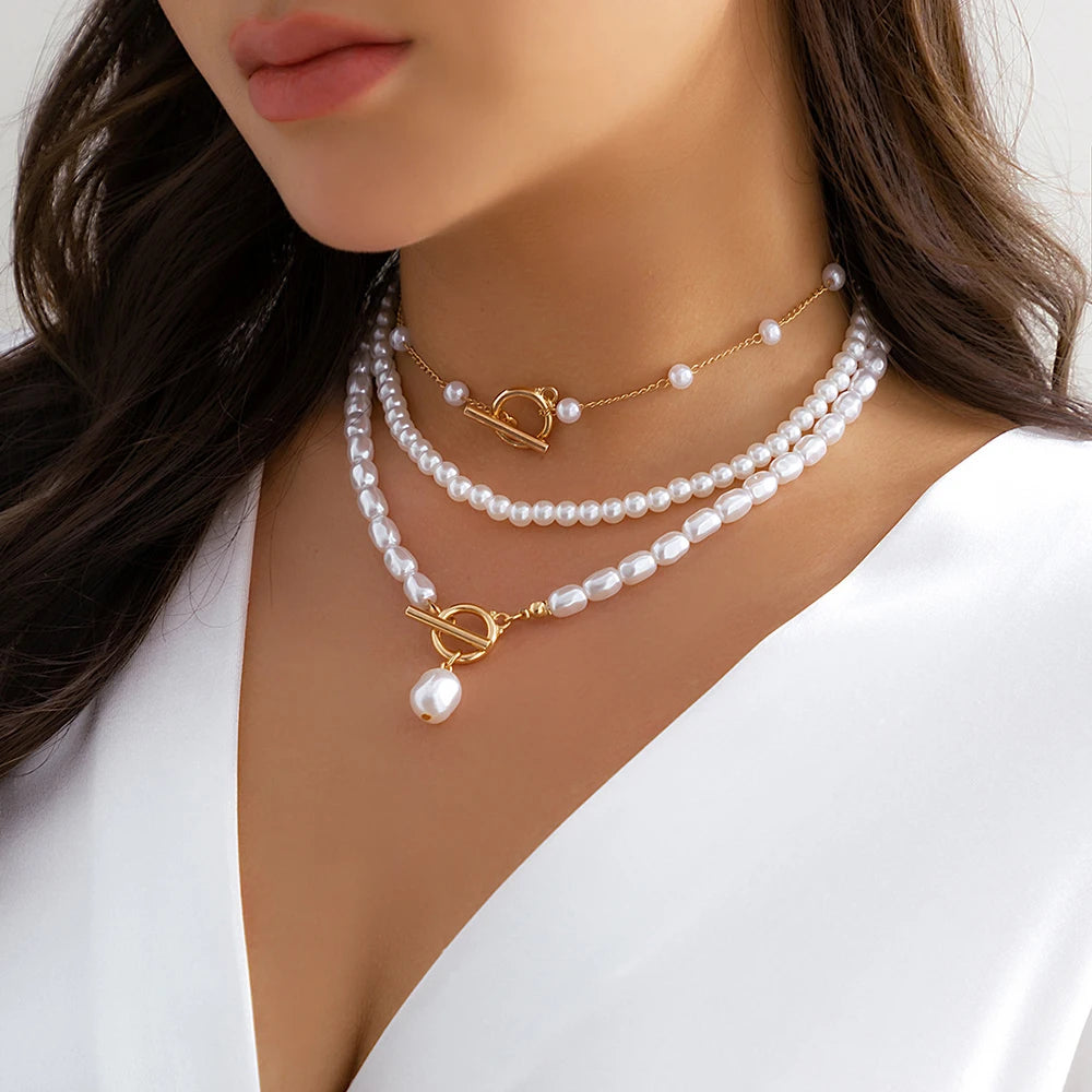 Pearl Multi-Layer Choker Necklace